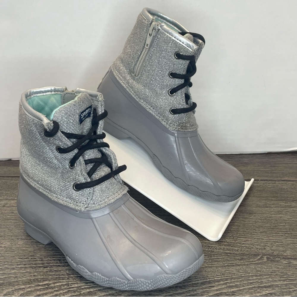Sperry Kids Gray Glitter Rain & Snow Boots